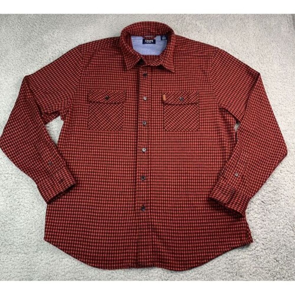 Chaps Shirt Mens Size Large Flannel‎ The Lakeland Knit Shirt Long Sleeve Shirt
